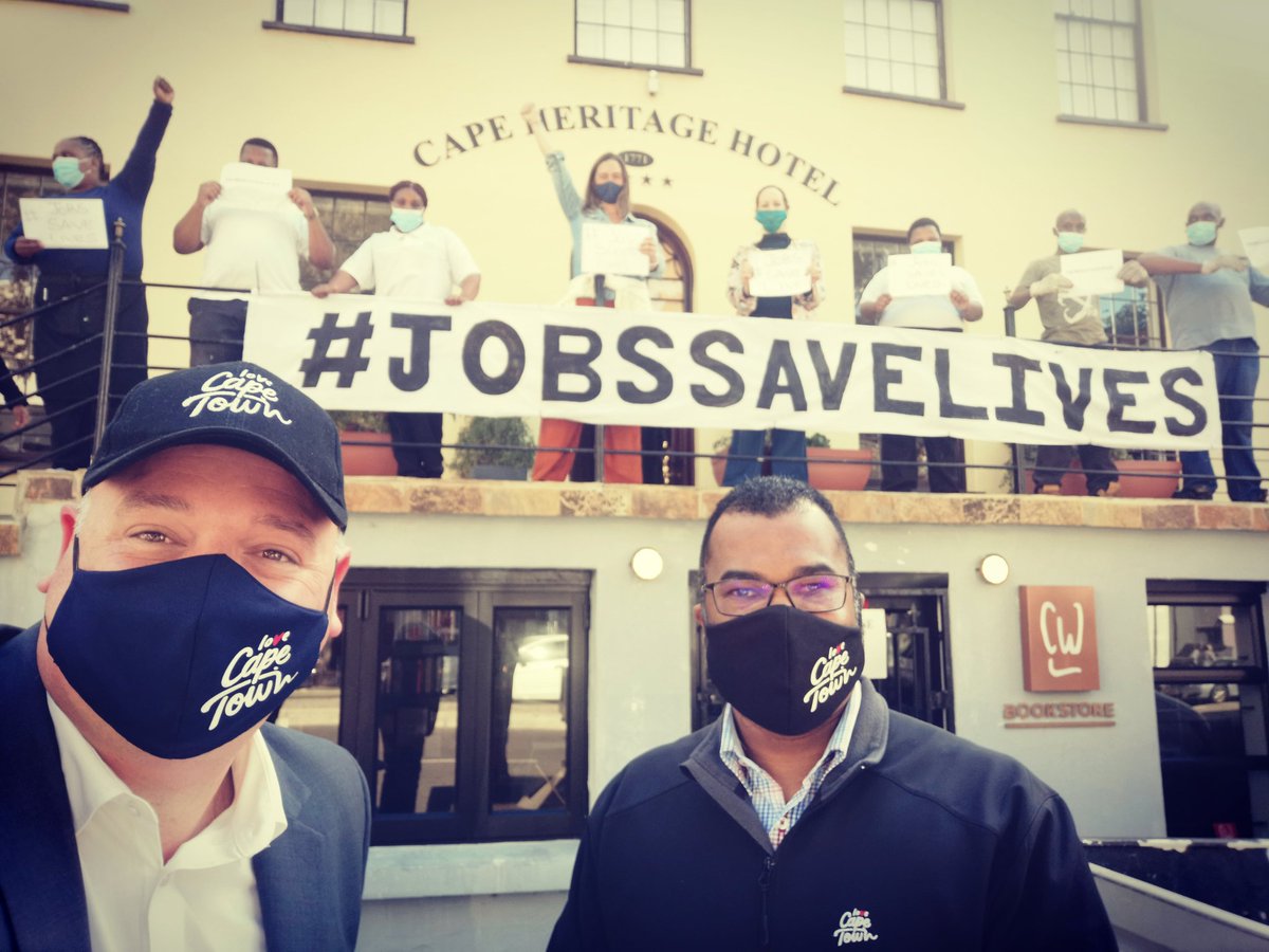 VosJames's tweet photo. Taking part in the Restaurant protest to highlight the negative impact of the lockdown measures. It's time to lift the restrictions because of the thousands of jobs and businesses that are on the line in the hospitality and tourism industries. @CapeTownTourism https://t.co/RVjBU4zKFO