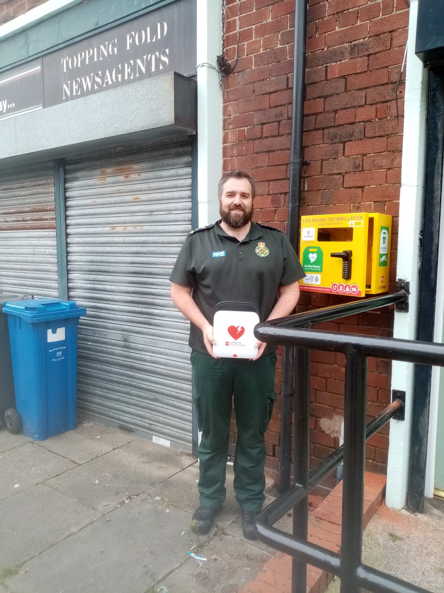 Thanks to <a href="/NWAmbulance/">North West Ambulance Service</a> and everyone involved in helping getting the defibrillator outside topping fold community centre