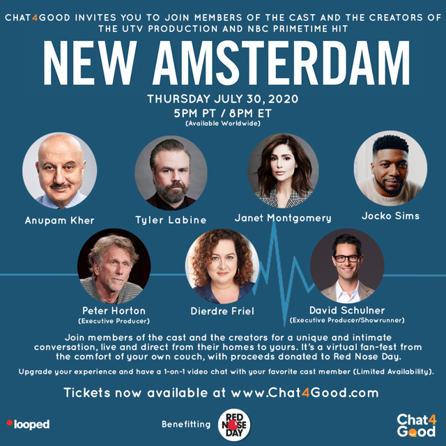 peterhorton's tweet photo. Proceeds from this Livestream event will benefit @RedNoseDayUSA so get your tickets now at https://t.co/4ZFnRykvAG. Can’t wait to catch up with you all online!

@nbcnewamsterdam @nbc  #C4GNewAmsterdam #Chat4Good #LoopedApp #newamsterdam https://t.co/VgEYtgpS2S