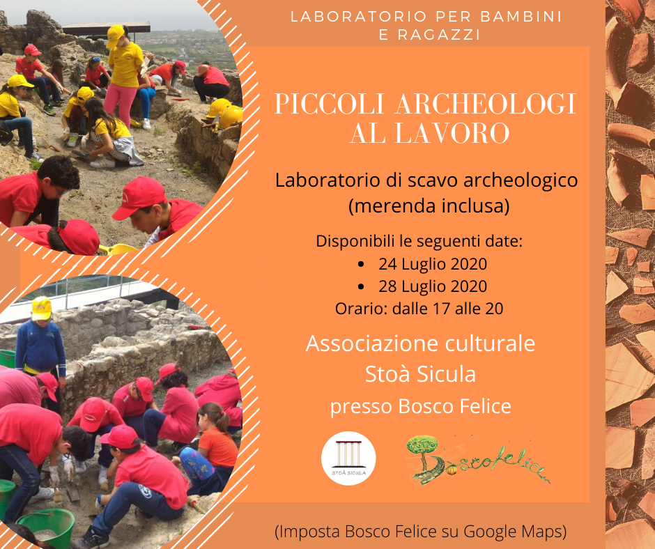 Laboratorio per bambini e ragazzi "Piccoli archeologi al lavoro" si svolgerà presso Bosco Felice (via Pennisi 26, Pennisi)🏺
📩Info e prenotazioni tramite messaggio privato sui social o scriveteci su info@stoasicula.it
PRENOTAZIONE OBBLIGATORIA ⤵️
stoasicula.it/iniziative/pro…