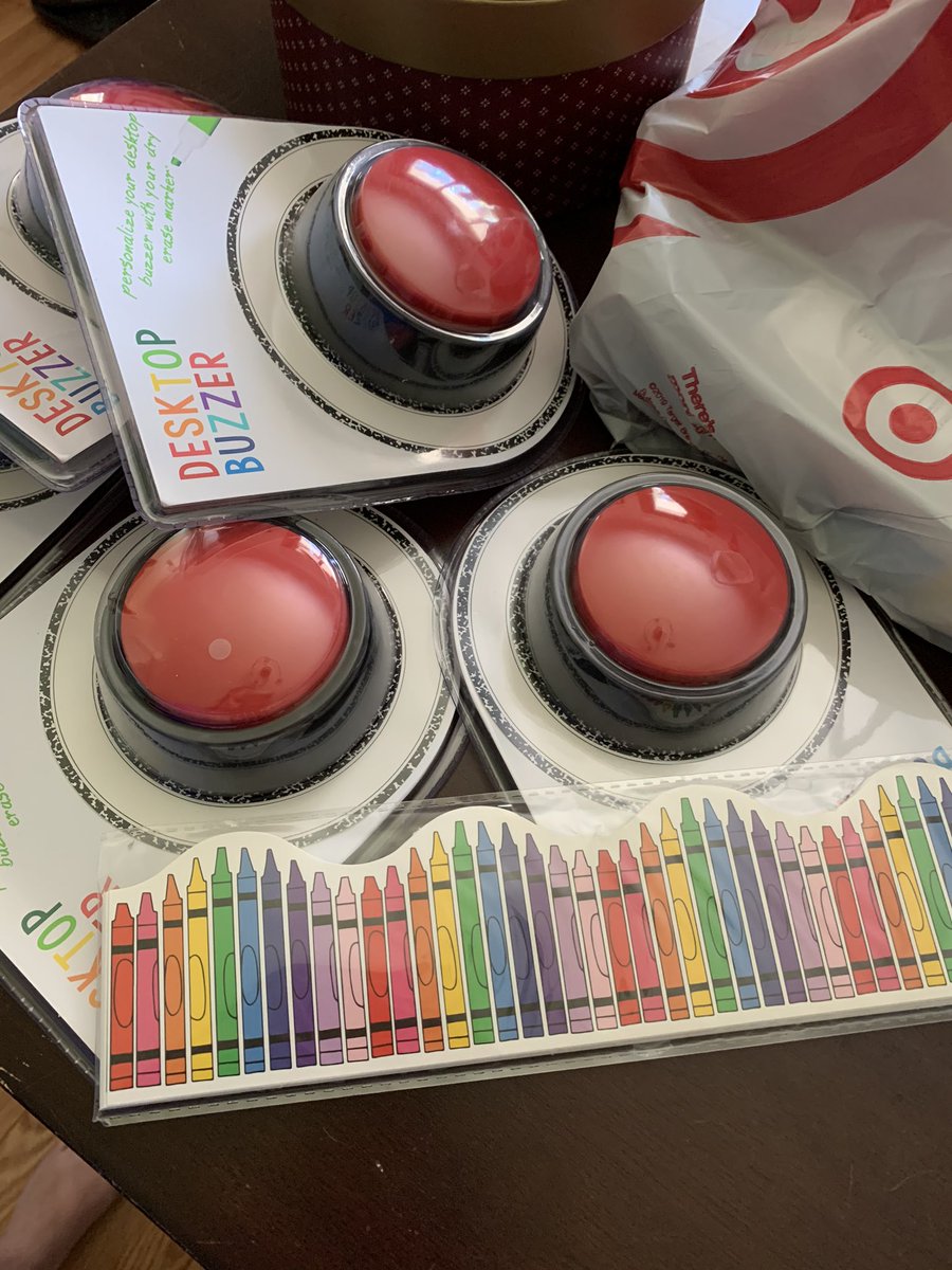 LehmannFACS's tweet photo. Teachers, run to Target!!! They have buzzers for $3!!!! My in class review sessions are going to be so fun! #teacherfundedclassroom #teacherlife #Target #dollarsection https://t.co/933D98QrAn