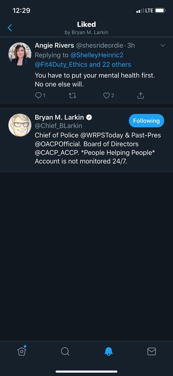 shesrideordie's tweet photo. Thanks for liking my tweet about mental health Chief. Though, I noticed you unliked it again almost immediately. I’m just grateful you see how no one at WRPS, including you, has had my back while I battle #PTSD from sexual harassment and #bullying. @CMHA_NTL @BELLTALK_ #MeToo https://t.co/6xdYlZ1jGL