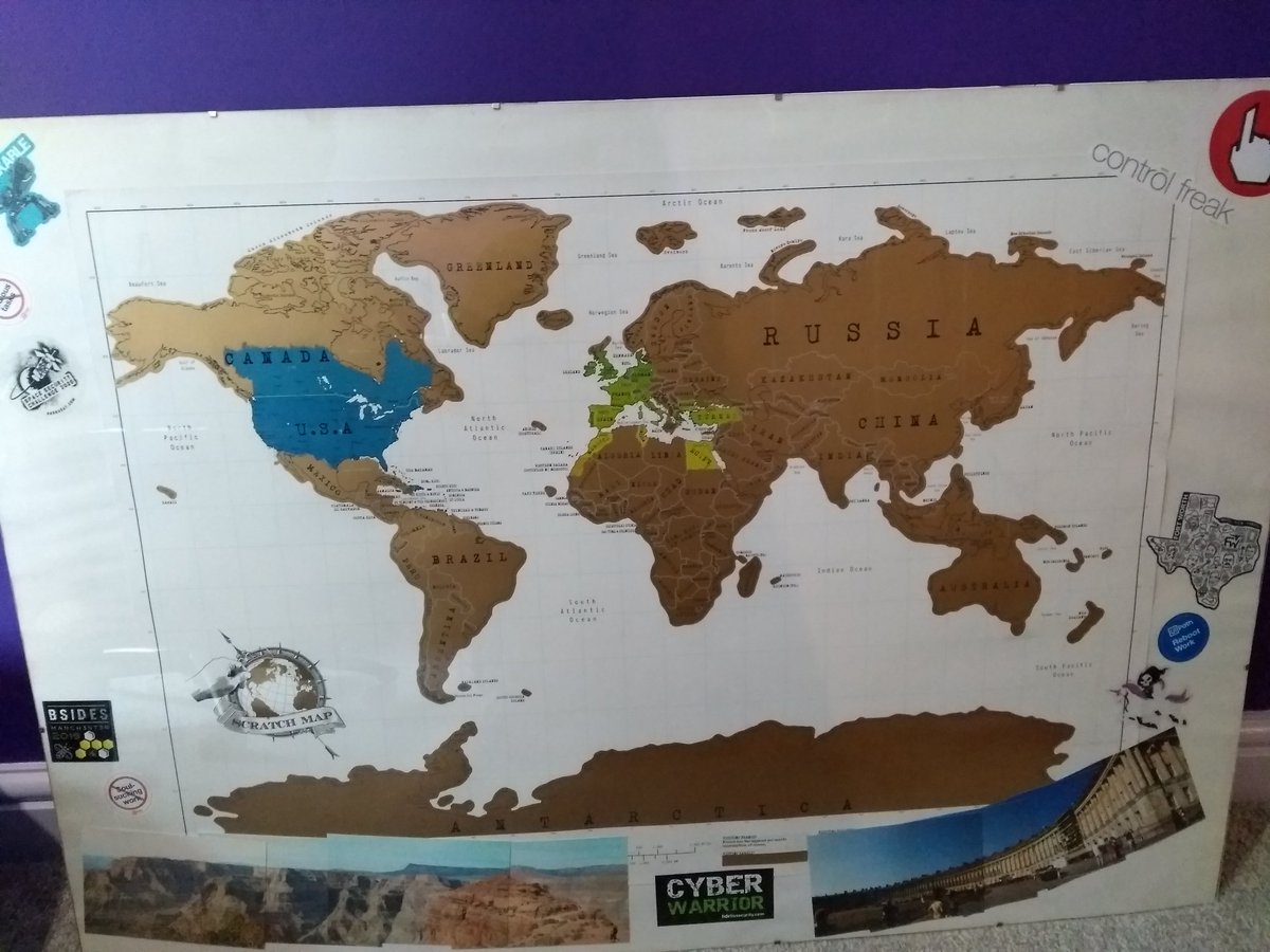 AnguaSec's tweet photo. It's totally normal for a grown adult to get excited about stickers yes? Love these @JenF3rr_ Need to work on my map border. Maybe these go next to @BSidesMCR 😀🐝 #needmorestickers https://t.co/QeHuQ0KgaK