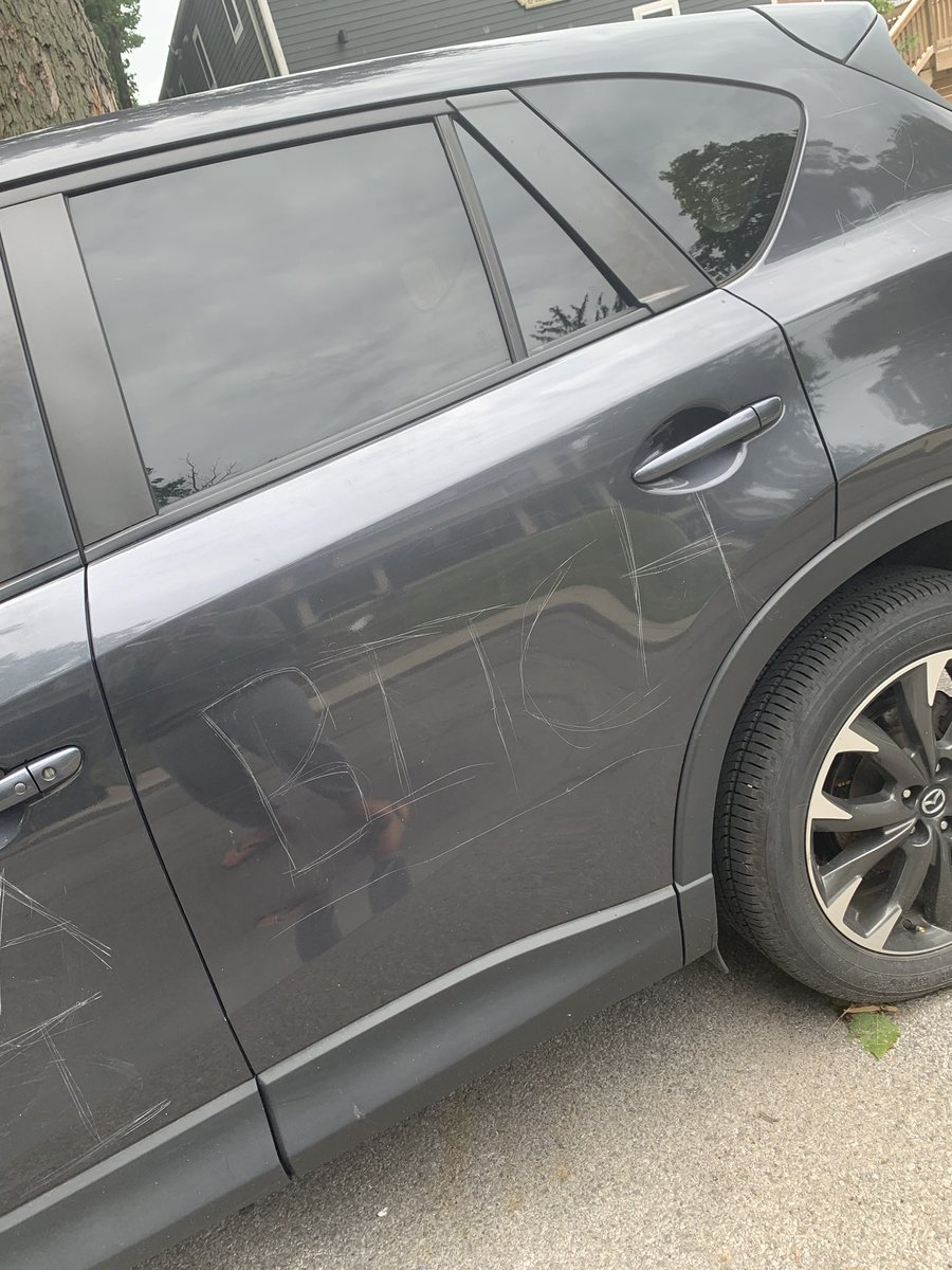 chricann0nxx's tweet image. This happened to my vehicle last night. I live in Columbus, Ohio in the Campus area. This is a hate crime &amp;amp; if anyone has any information for me, please reach out. Please share this