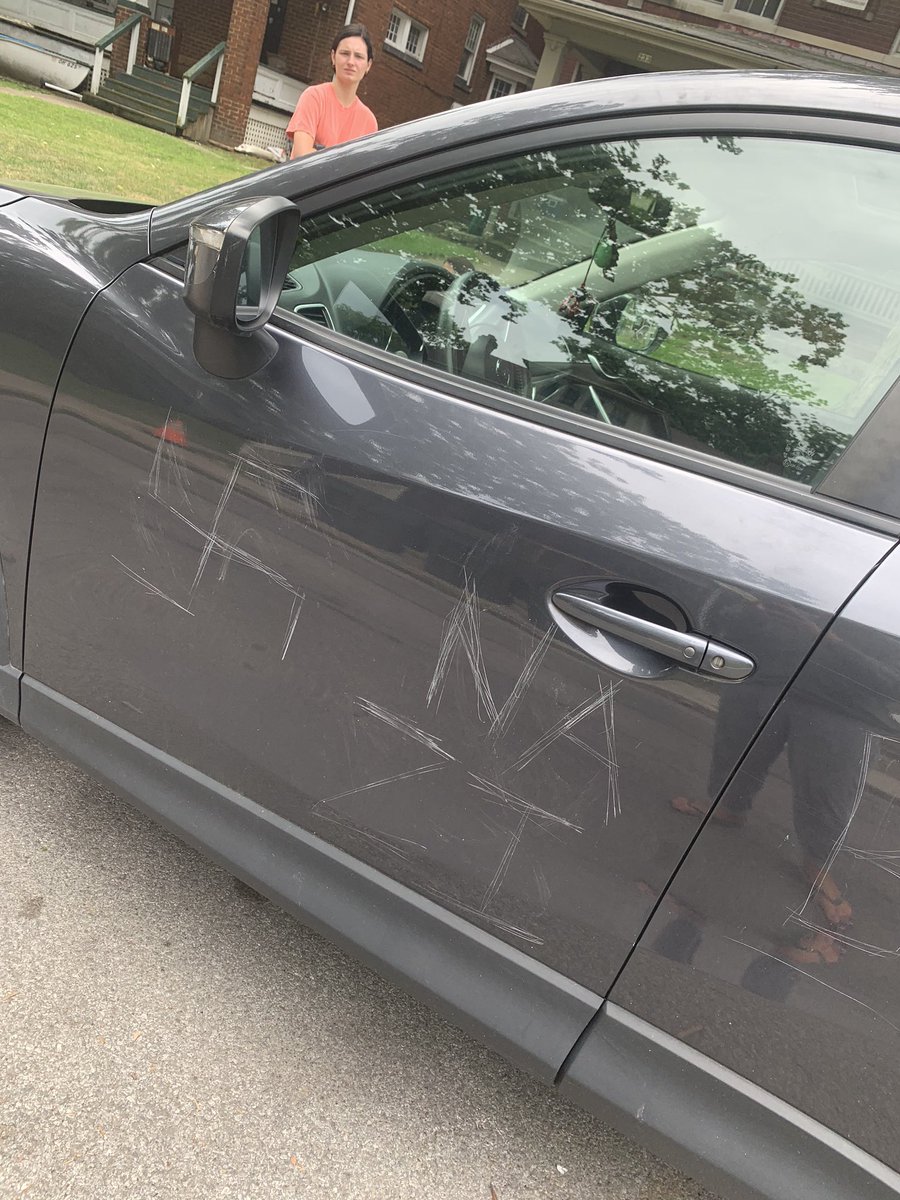 chricann0nxx's tweet image. This happened to my vehicle last night. I live in Columbus, Ohio in the Campus area. This is a hate crime &amp;amp; if anyone has any information for me, please reach out. Please share this