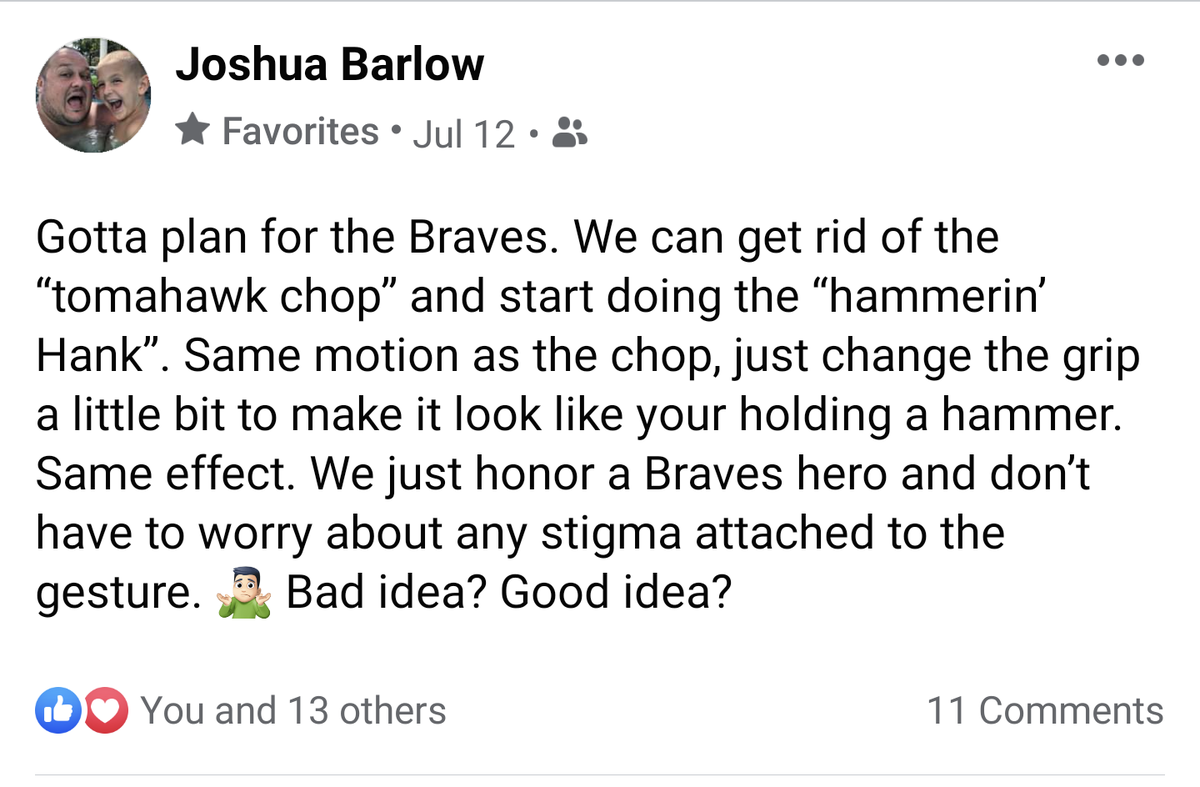 draxtheimplorer's tweet photo. @Braves bring the Hammer! https://t.co/i9egdV2Nqr