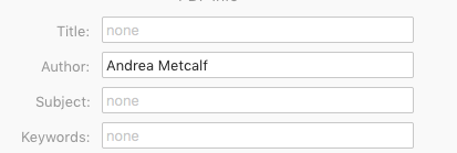 The document metadata says that it is authored by Andrea Metcalf  @AMetcalf1906 - Head of People and Culture at Action Aid
