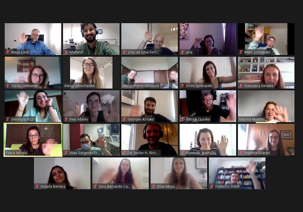 nanostemMSCA's tweet photo. See you soon!👋🏼 The 2nd NanoSTEM Summerschool and international meeting is over. It was amazing to see each other again! This is a screenshot of the NANOSTEM team waving goodbye at the end of the meeting. Hopefully, next time will be in person! #NANOSTEM #MSCA #phdlife #Science https://t.co/1sMjEYBE38