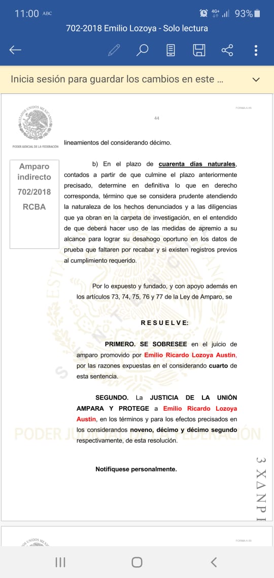 drjoseoscarv's tweet photo. Lo dije en @qtf que @EmilioLozoyaAus ganó el amparo por el asunto de odebretch, pueden consultar la demanda en la Página @SCJN les comparto, bendiciones. https://t.co/FRScMdeD9l