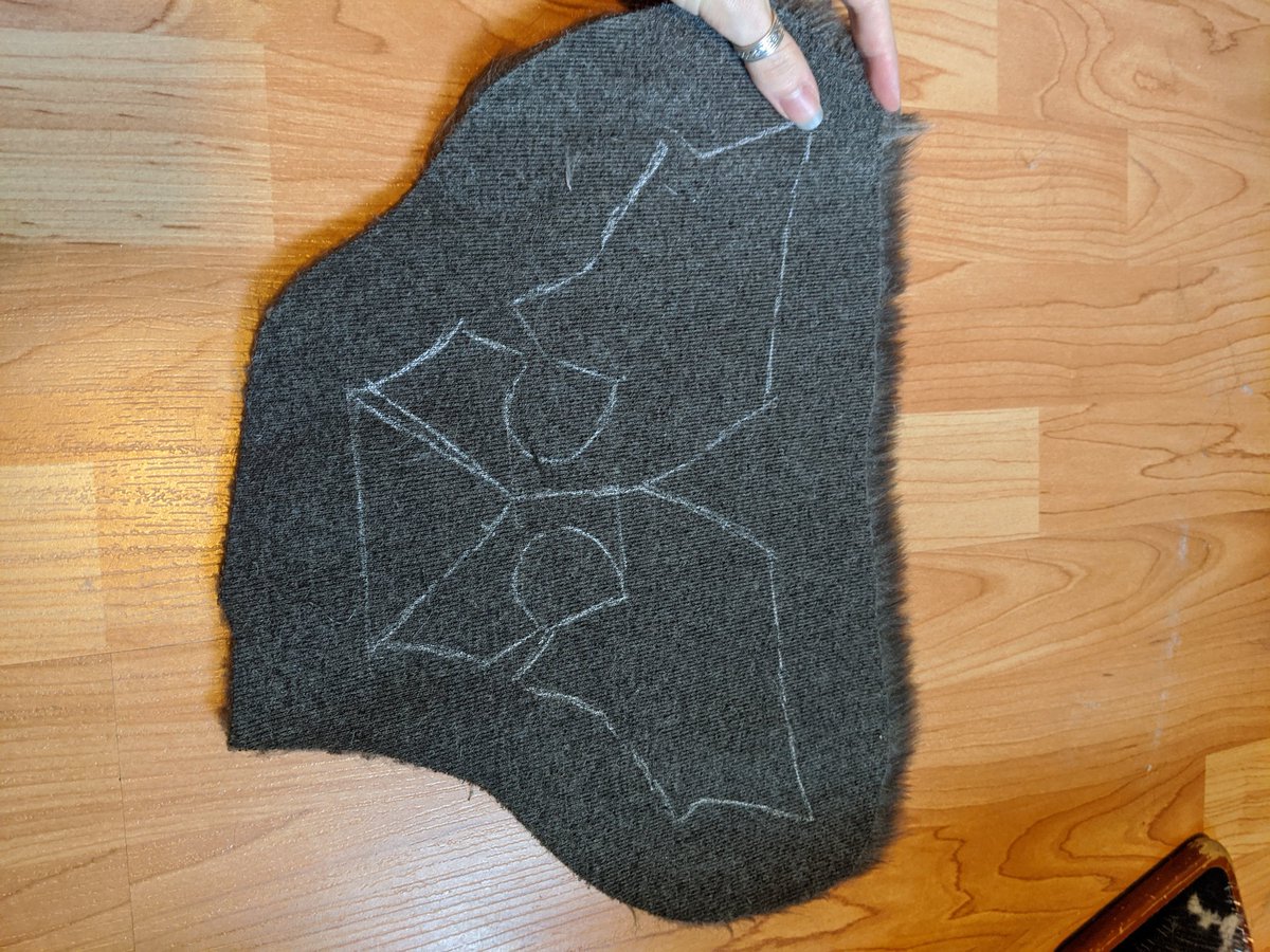 step 1: I trace the pieces in the fur with at least a 1 inch gap. it is almost IMPOSSIBLE to get a clean shave close to the edges, I don't even try. whatever little fur it wastes is 100% worth it