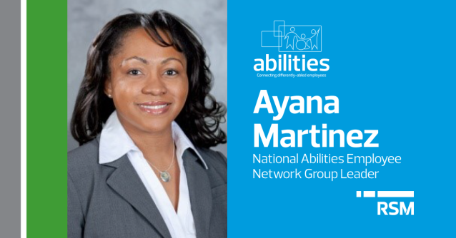 RSM’s Abilities employee network strives to foster an environment that supports professionals and their dependents with special needs. Ayana Martinez is the national leader of this group. Learn more about her here. rsm.buzz/3juoHCH