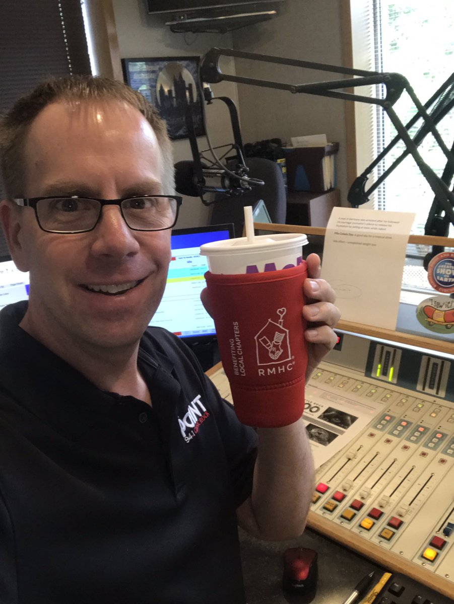 thepoint941's tweet photo. Get your Ronald McDonald House large koozie sleeve at any McDonald's for $5. You'll help the families at @rmhcarkansas and keep your large drinks cold all summer. And if you post a selfie with the #sleevesforsupport and #point941 you can win a McDonald’s prize pack https://t.co/HuPScpGQBP