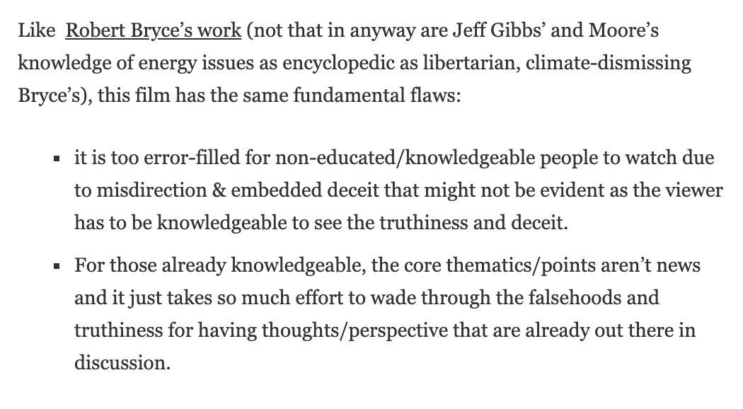 A_Siegel's tweet image. Too much like #Bryce (&amp;amp; #PlanetOfTheHumans &amp;amp; Lomborg &amp;amp; Esptein &amp;amp; ...):  too error filled for experts, too deceitful for general public &amp;amp; gives ammunition/enables #predatorydelay.

getenergysmartnow.com/2020/04/25/moo…
