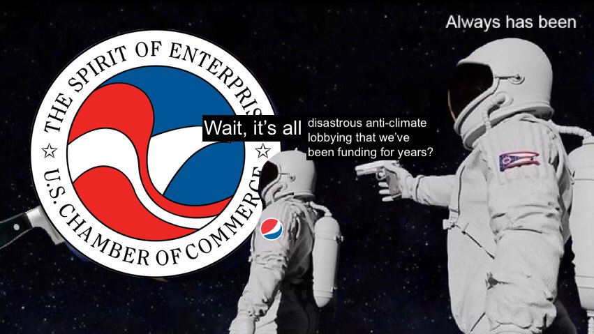 pucollegedems's tweet photo. .@PepsiCo There's something a lot less sweet than cake inside @USChamber.

#ChangeTheChamber #LobbyForClimate https://t.co/lSA0pZafdW