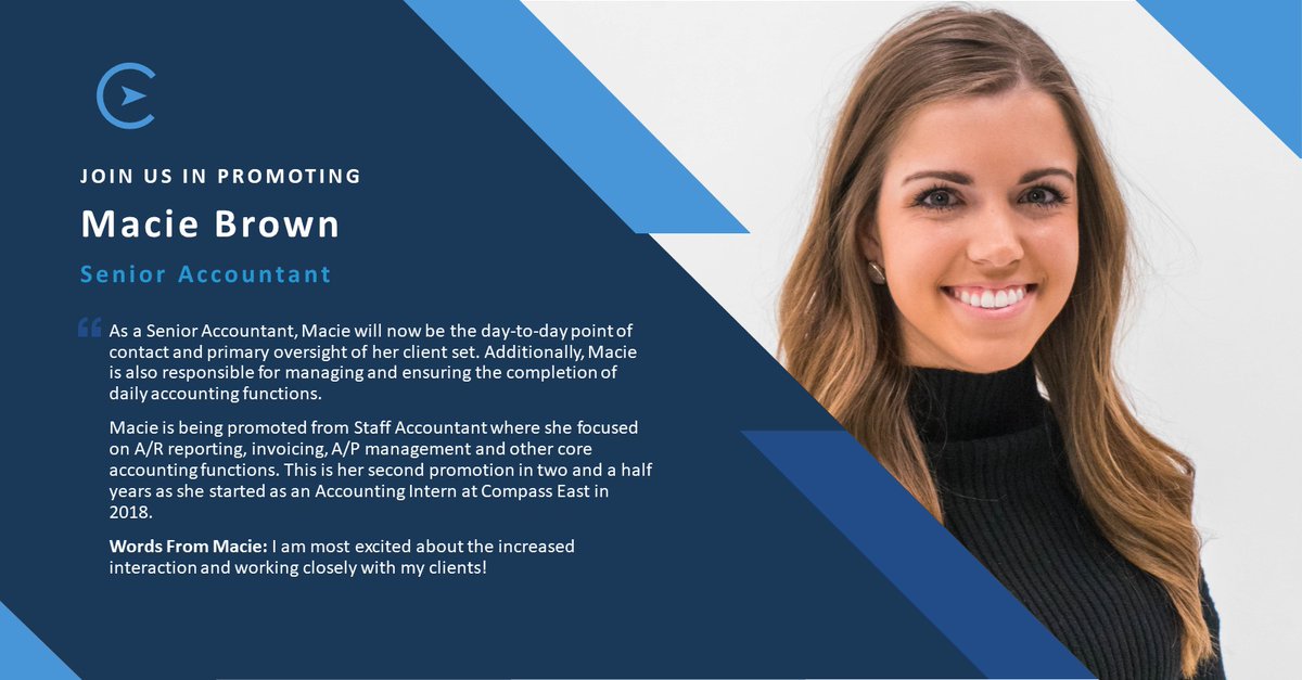 Join us in celebrating the promotions of Connor Greenland, Cassie Vess, and Macie Brown! We love investing in our team's personal and professional growth. Learn more about each of their new position roles below! #Finance #Accounting #Confidence