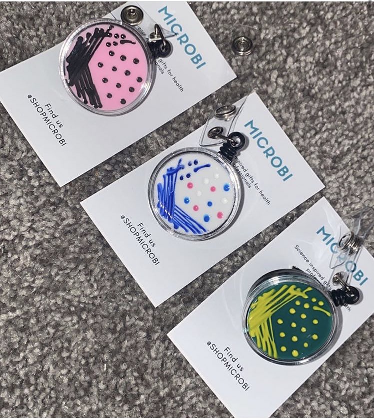 Microbi on X: Fun little badge reels! We were so happy to finally start  offering our Petri dish designs in the form of badge reels a couple weeks  ago! These little reels