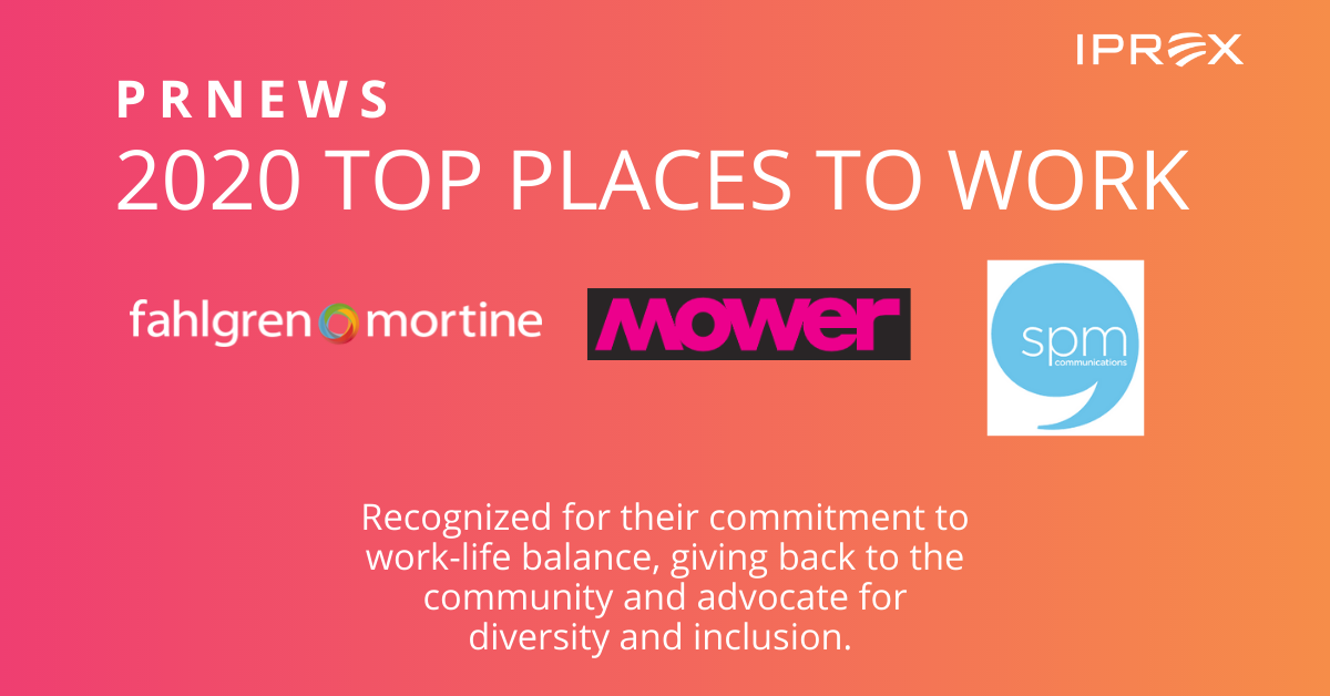 IPREX_Global's tweet photo. #IPREXpartners @FahlgrenMortine @MowerAgency & @spmcomm have been named to @PRNews 2020 Top Places to Work! Congratulations!! https://t.co/nFgds9yRMY https://t.co/U1EMi3MoXO