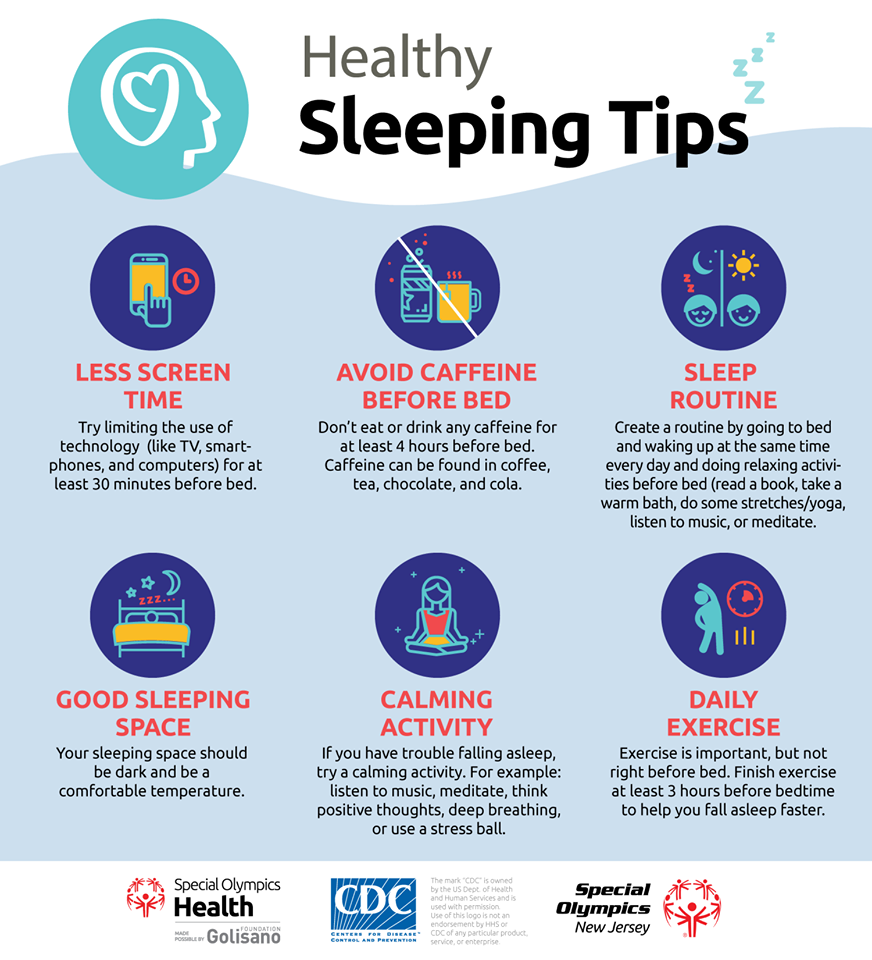 SONewJersey's tweet photo. Did you know that a consistent SLEEP routine is really important to your daily life? For healthy sleep patterns, it's best go to bed at the same time each night and get up at the same time each morning, including the weekends. We recommend getting at least 7️⃣ hours each night! https://t.co/NUYrSmwjB5