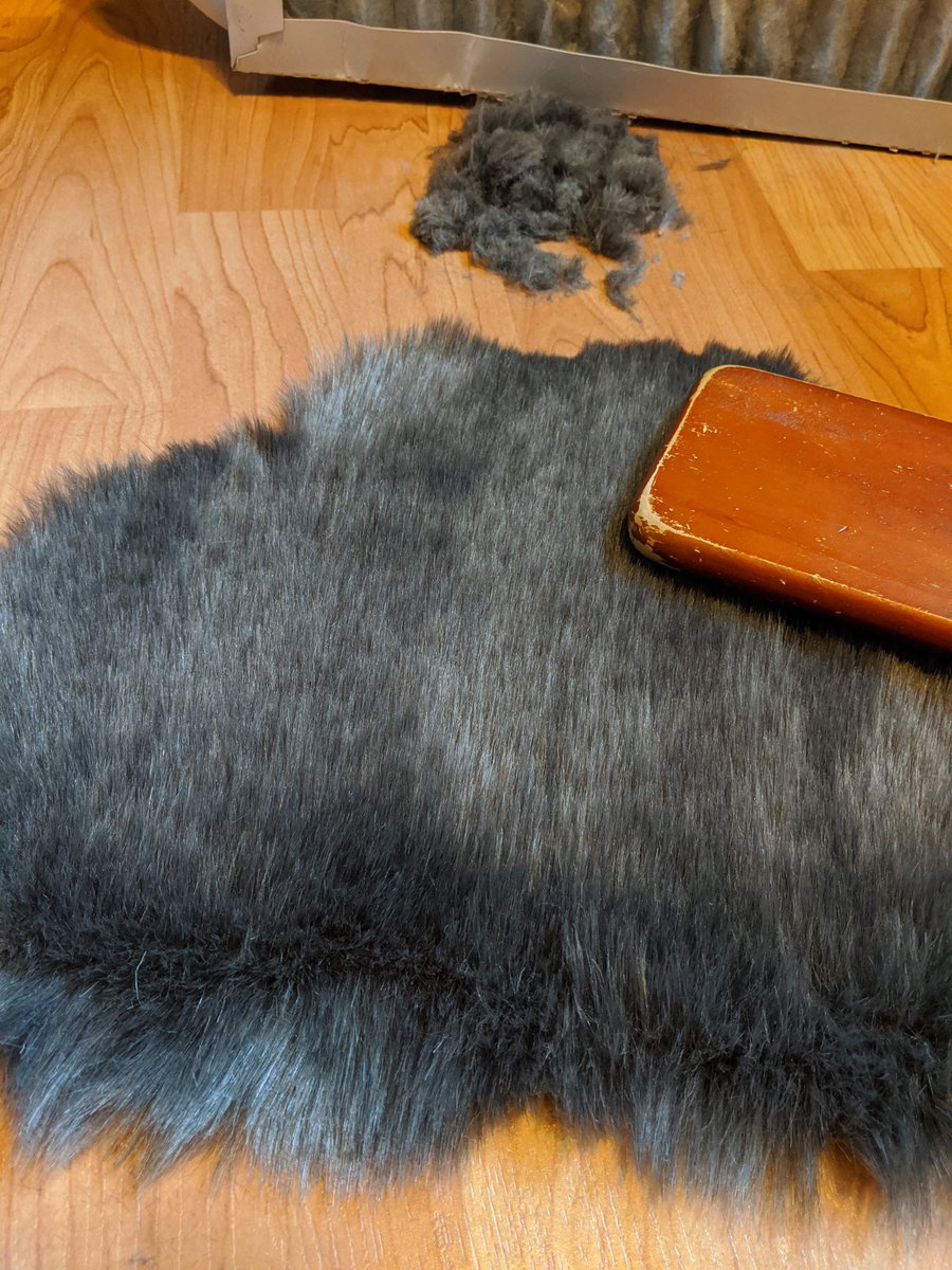 brush the fur backwards and shave it. seriously ! shaving this takes some practice, you can really bald the fur if you're shaving and tilt the trimmer the wrong way, but its life changing once you know how to do it !!