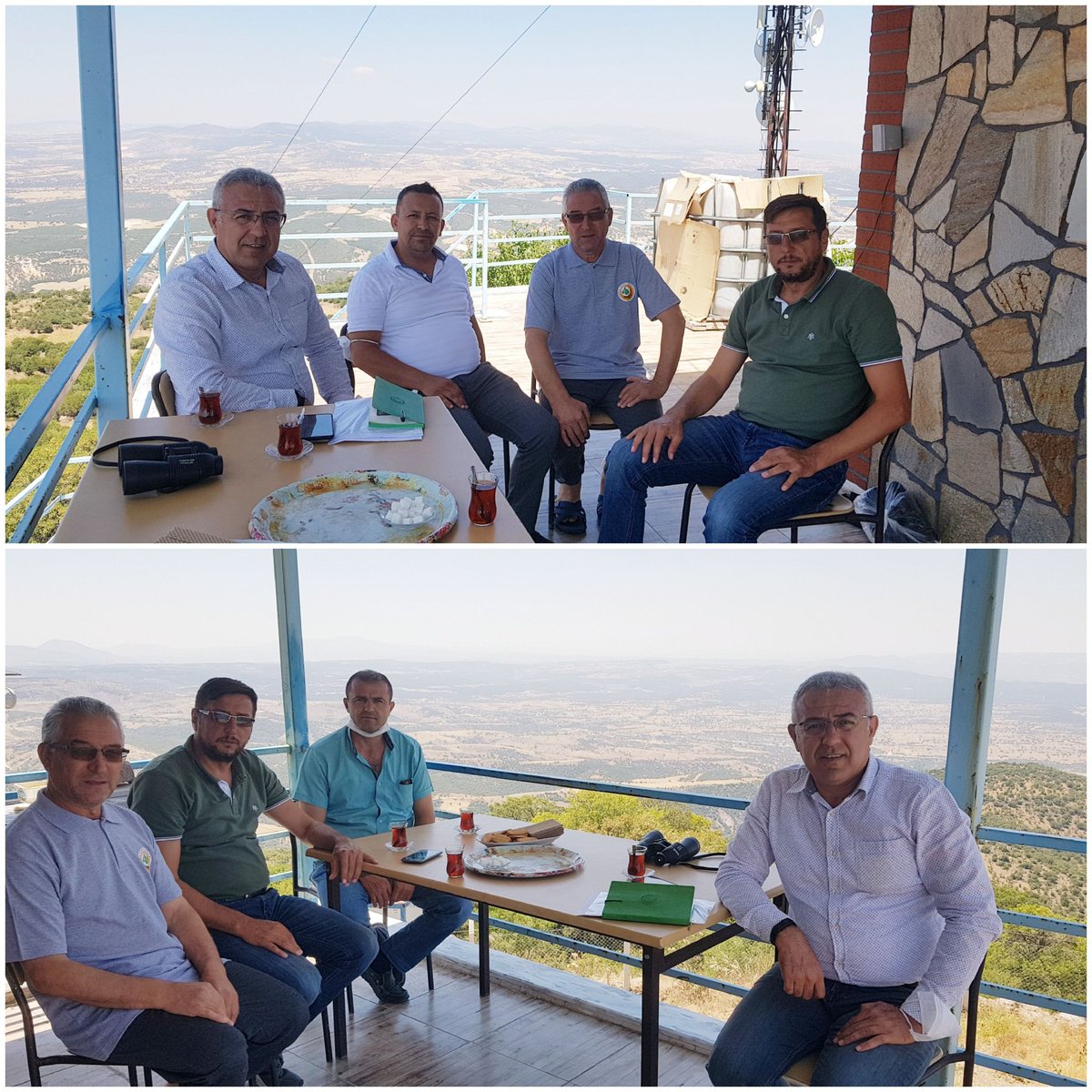 Ylmaz38673891's tweet photo. Öz orman iş bölge başkanımız kenan atalay bölge mali sekreterimiz orhan altıntaş denizli temsilcimiz ramazan baz ile uşak merkez ve güre ilk mudahale ekiplerimizi ve gözetleme kulelerimizi ziyaret ederek kolaylıklar diledik.@kenanatalay2048 @ORHANALTINTAS64 @baz2_baz @SAKIR_AYAN https://t.co/AovYT4rx63