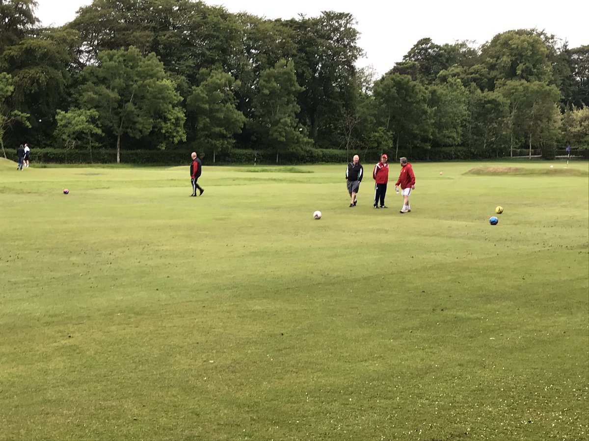 WalknFootball's tweet photo. Great to meet up with some of our @AFCCT Walking Footballers for a game of @Sportaberdeen Footgolf, the closest we have been able to get to Football it was great to find them all in good health and good spirits #kickcorona #Footballfamily https://t.co/I7DiKFoGds