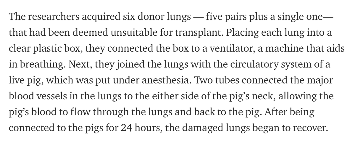 Here’s how the procedure works."Beyond lungs, the researchers think the system could support and repair whole limbs, as well as other organs, such as livers or kidneys." http://read.medium.com/CbB3g7Y&nbsp;