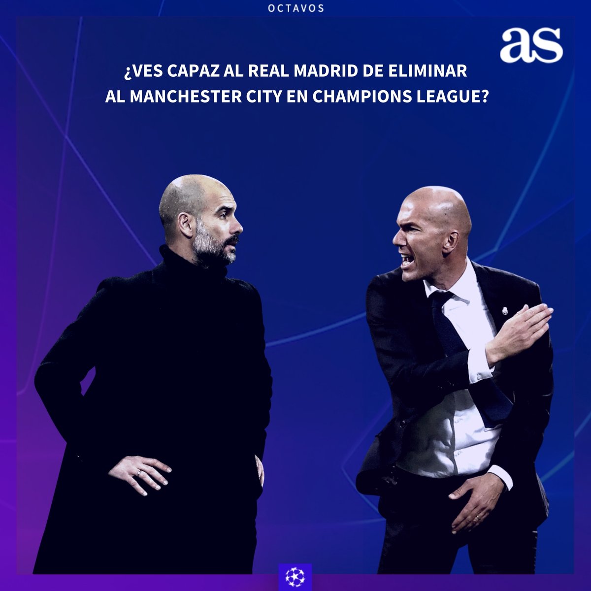 🤔 ¿Crees que el Real Madrid puede eliminar al Manchester City?
🔁 Sí
❤️ No