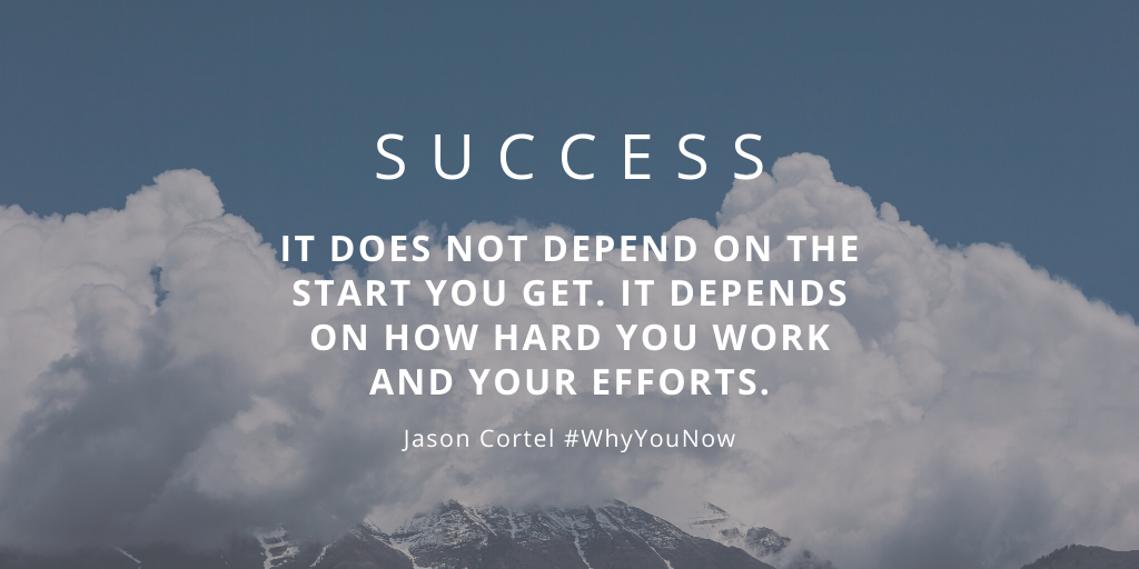 jasoncortel's tweet photo. Success isn't determined by when you start, but how hard you work and the effort you put forth. #WhyYouNow #Success #Winning https://t.co/td9GhwG0QS