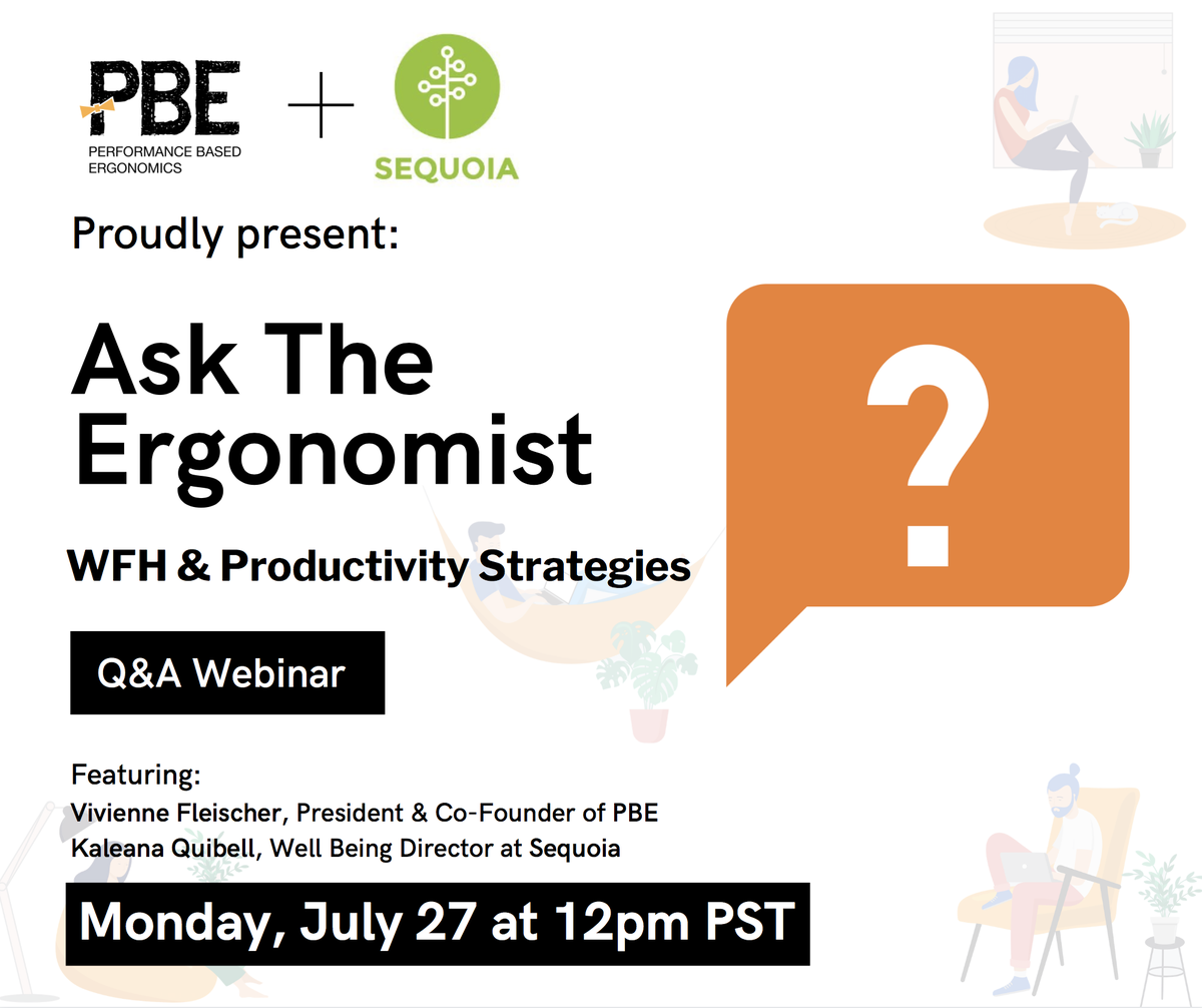 Please join our upcoming Ask The Ergonomist to get ask YOUR pressing questions and make the best of your new WFH setup.  
Register:
register.gotowebinar.com/register/13616…

#productivity #ergonomics #ergonomicsolutions #corporatesafety #corporatewellness #workplacewellness #humanresources