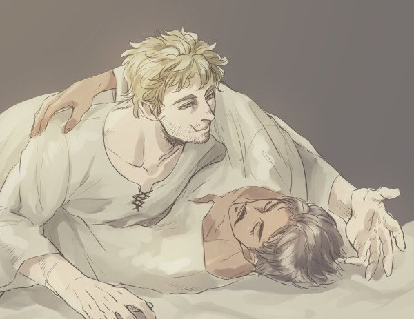 Dorian holds Cullen as he falls asleep.