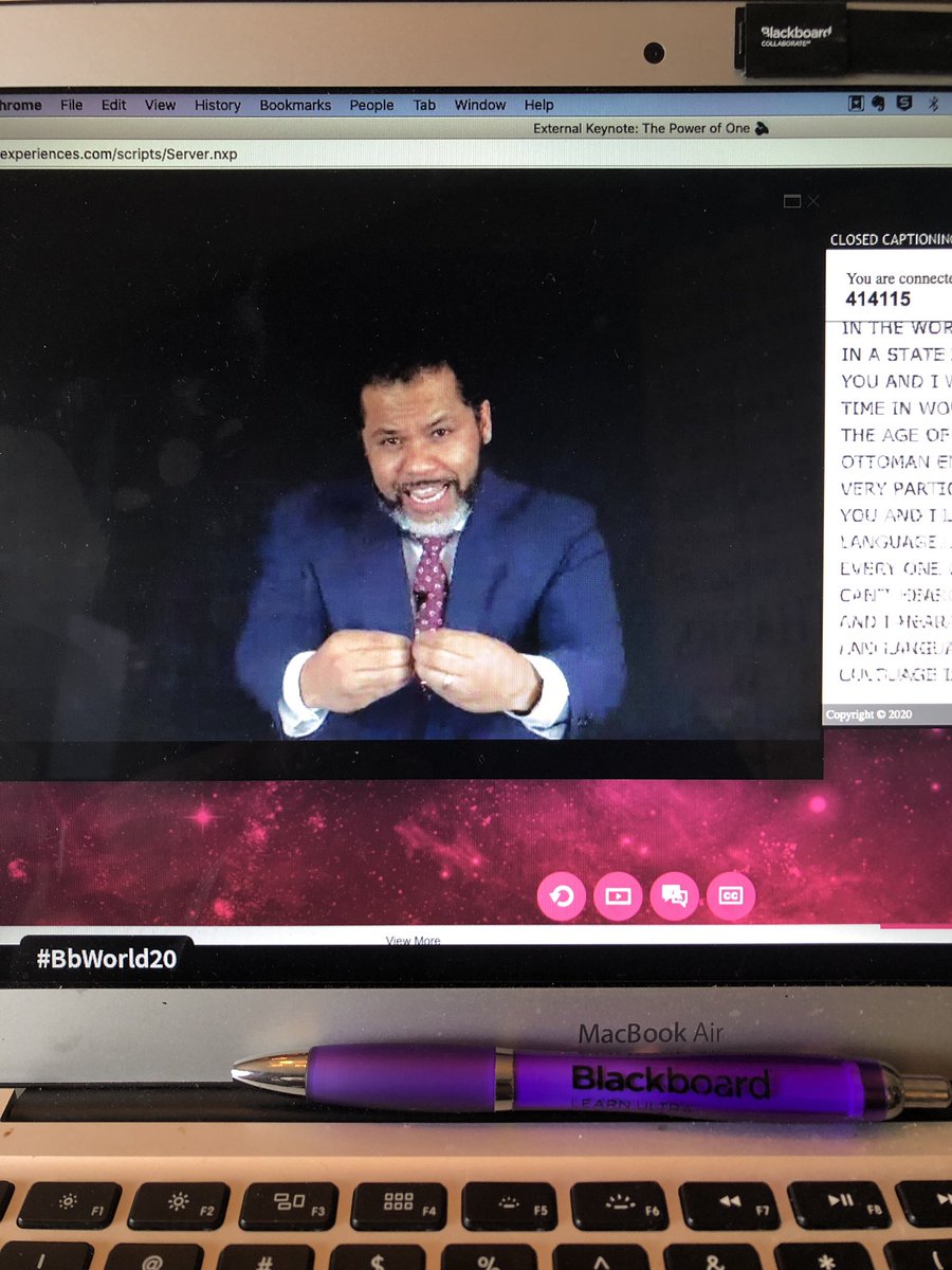 LisaC_Bb's tweet photo. “I ask you a question with love...Can your students see themselves through how you teach them? Can your students see themselves through your teaching? Whether it’s in person or online, can they see themselves??” -@ManuelScott #BbWorld20 Keynote #freedomwriters #powerofteaching https://t.co/GP9FzorRQz