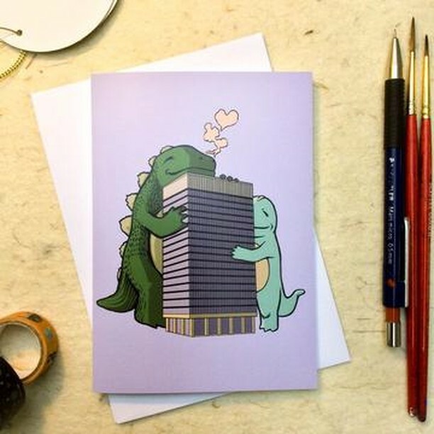 shefmakershb's tweet photo. Could there be anything better than cute dinosaurs + the arts tower?! No 🦖🦕💕 https://t.co/iabzF4CIYA https://t.co/j7fiFMF47l