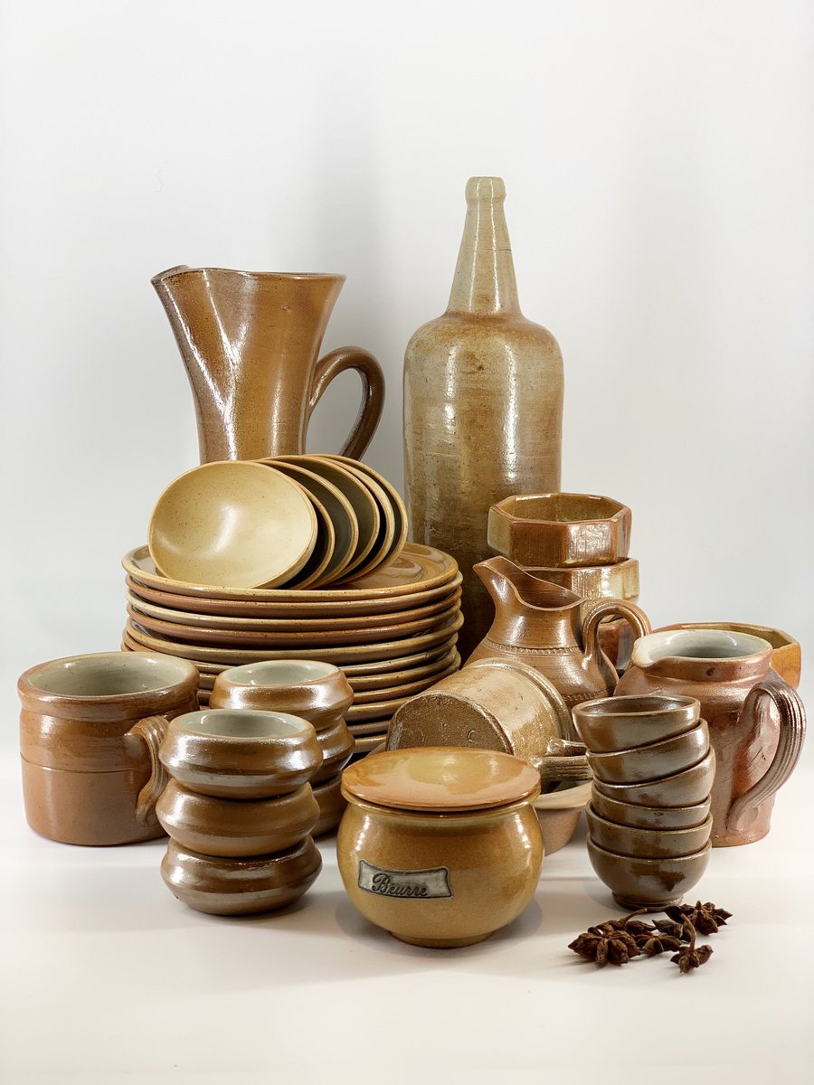 We have a great collection of beautiful French Stoneware online at etsy.me/2CFR93P &amp; in the shop @StrandAntiques #grèsdumarais #vintagefrench #stoneware #antiques #saltglaze