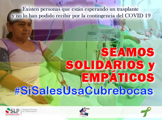 trasplan_snluis's tweet photo. #RecuerdaQue hay que usar cubrebocas y seguir las indicaciones. AYÚDANOS!
Sólo así podremos reactivar el programa de donación/trasplantes y continuar "Dando Segundas Oportunidades de vida mediante el trasplante" 
#CUIDATETUYNOSCUIDAMOSTODOS
#QuedateEnCasa
#SiSalesUsaCubrebocas https://t.co/fVmnegVPyD