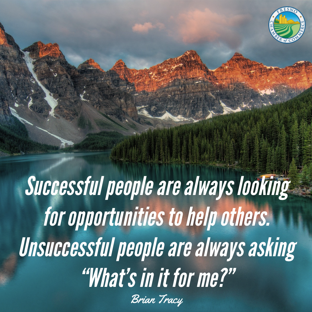 Fresno_Chamber's tweet photo. Thank you to all of the helpers all around us ❤️ We will get through this!
”Successful people are always looking for opportunities to help others. Unsuccesful people are always asking “What’s in it for me?””
#WisdomWednesday #HowWeChamber https://t.co/RuZe23TdQ5