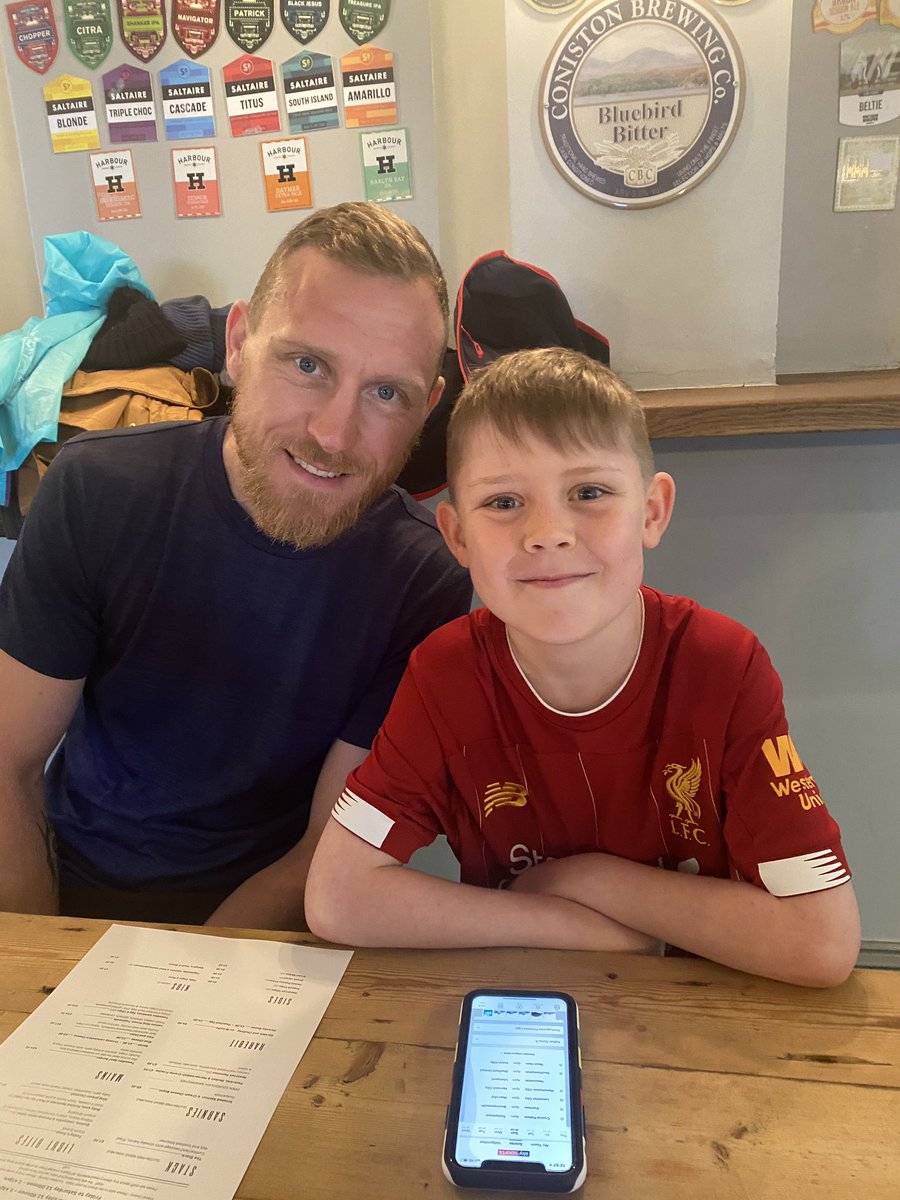 mlaw40's tweet photo. Me at 9 and me now a ‘bit’ older with my boy who’s 9. Can’t wait to celebrate together #LFCchampions @LFC #lfc #YNWA #HendoShuffle https://t.co/4uAvbeelJI