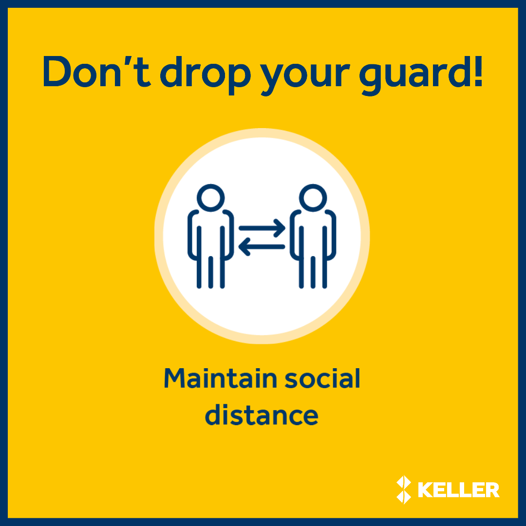 Keller_NA's tweet photo. Don't drop your guard - social distance! Today, we focus on social distancing, which means being at least 6 ft apart from others. While we might not be able to give high fives on a job well done right now, we must follow these measures to reduce the spread. #KellerCares https://t.co/zEEROQJjFq