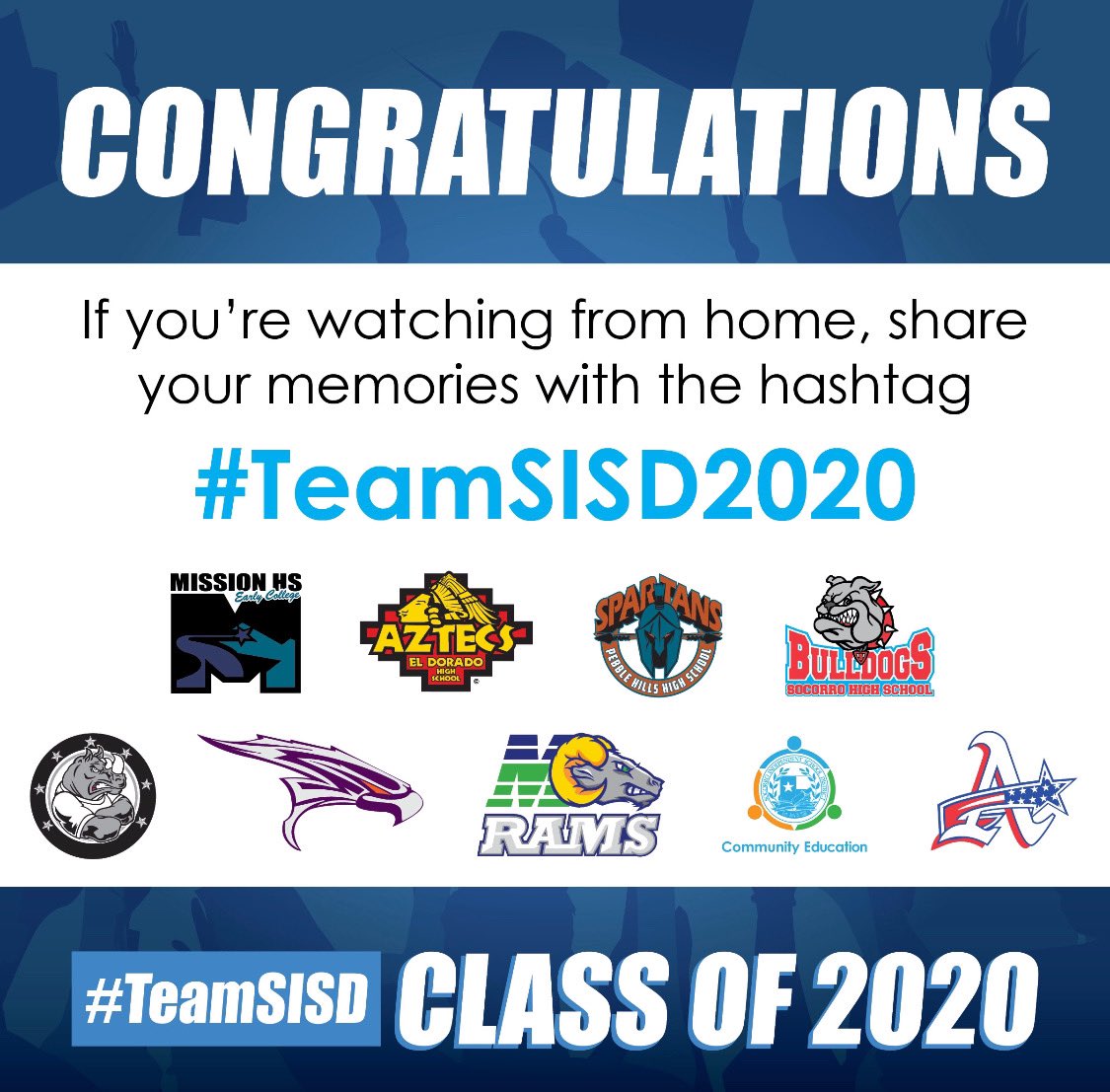 Can’t wait to see rest of AWESOME #TeamSISD Class of 2020 walk the stage &amp; receive their HS diploma this week! Thank U again to all team members who never wavered from commitment to celebrate our graduates &amp; worked tirelessly to make it a reality!👩‍🎓👨‍🎓👏#TeamSISD2020