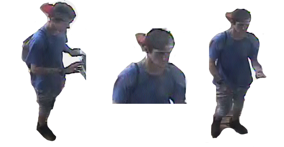 DRPS's tweet photo. Police are looking for a suspect who stole mail from a residential mailbox in Oshawa. Can you identify him from these photos?  https://t.co/0VEqdugeUb https://t.co/rQ6hGiGjZG