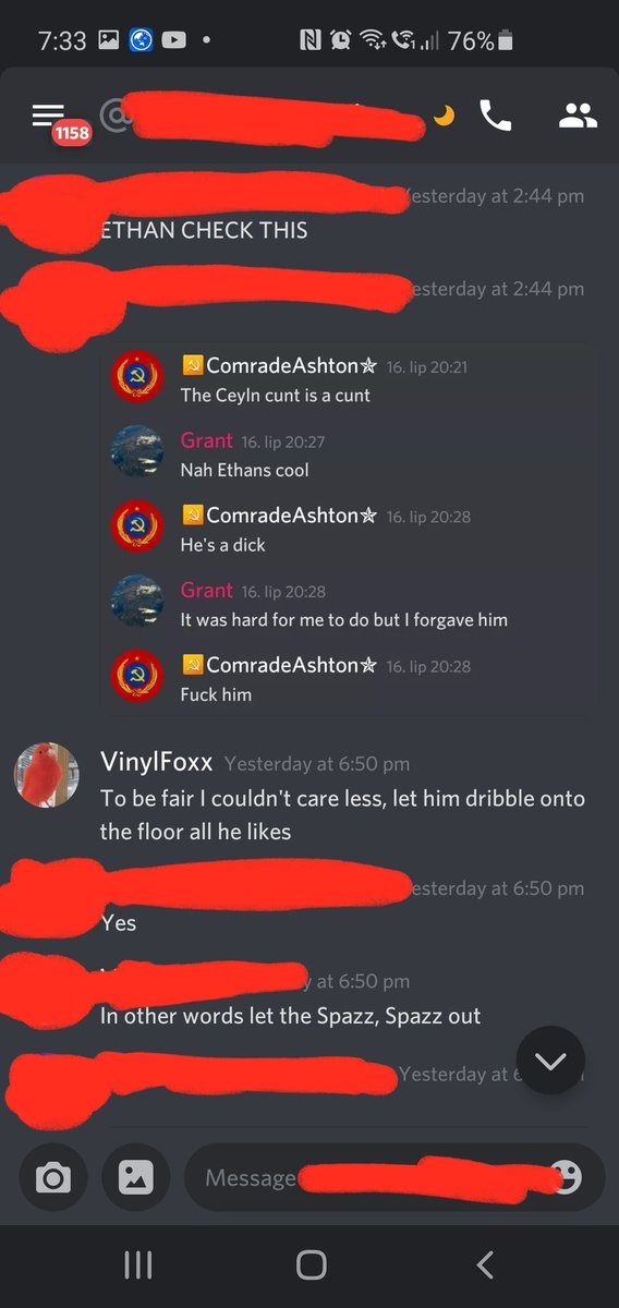 CelynGov's tweet photo. @ComradeAshton I was actually sent it, and it wouldn't be a big deal if you actually said it to my face instead of being a pussy about it, it doesn't help that I was literally on my way home from my grandad's funeral when I got this, being fair you didn't know, but still, grow up you sad "cunt" https://t.co/wAv4rK7wDe
