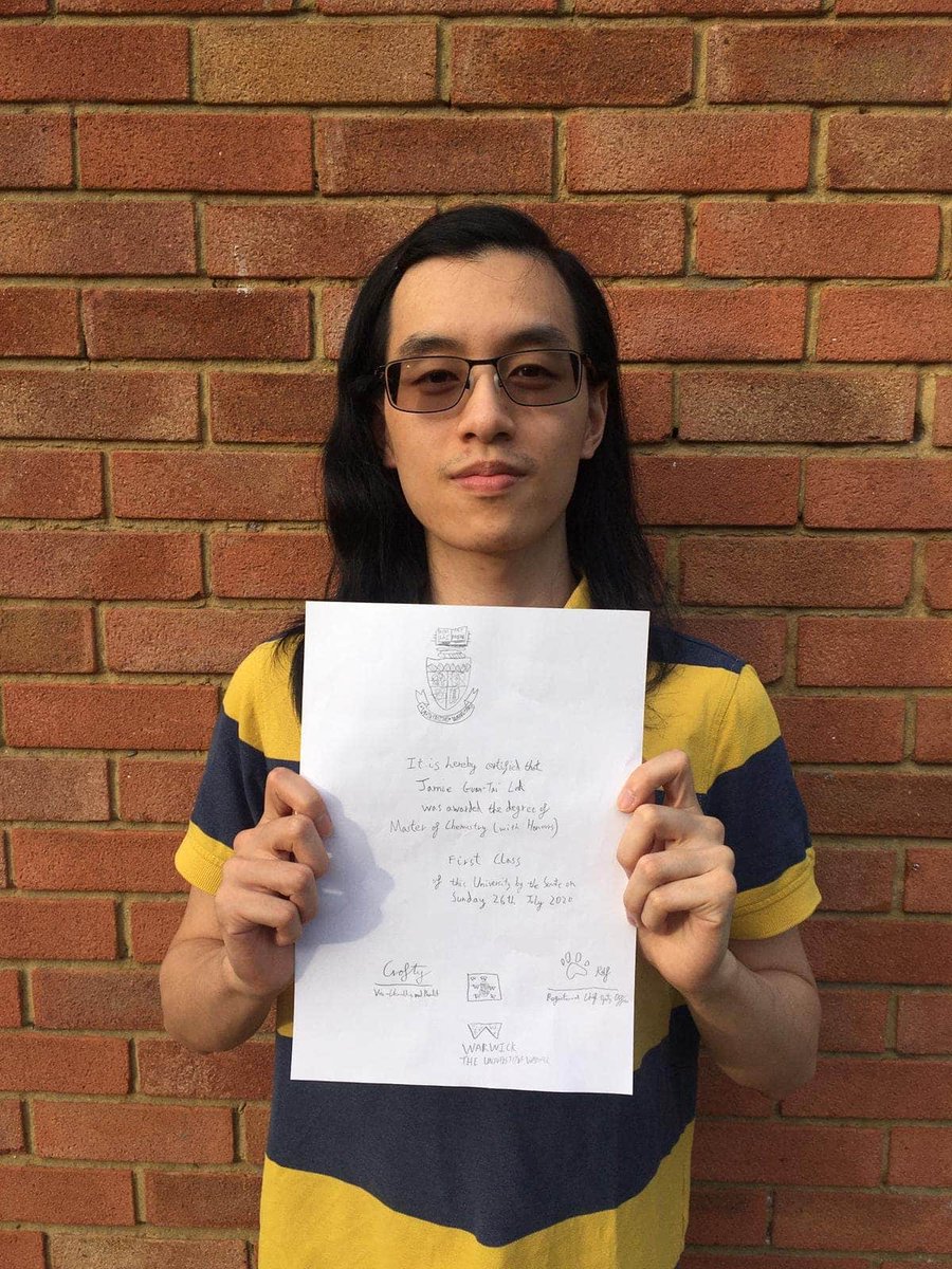 SadlerGroup's tweet photo. Massive congratulations to our three MChem students Jamie, Nathan and @tasha1311 on their amazing results today @warwickchem! Also a shout out to their lab supervisors @ImbertiCinzia, @embolitho and Russell! #firstclass #warwickchem #MChem https://t.co/Xp2P4pryBU