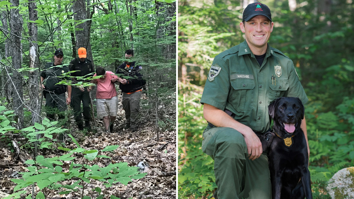 newscentermaine's tweet photo. ICYMI: Now THAT'S a good girl!🐶Warden Service K9 Morgan and Game Warden Kris McCabe found Cindy Dunton this morning in the woods near her home in Newburgh. Dunton, who has dementia, had been missing since Tuesday morning. https://t.co/cgpRZMozyH