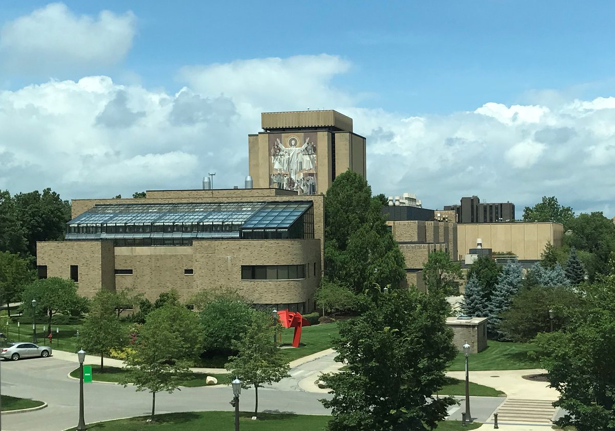 bleveynd's tweet photo. In one of the happier coincidences of my teaching career, here is the view from my Ethics in Sports classroom this fall: off in the distance, you can see The Word of Life, more commonly known as Touchdown Jesus. https://t.co/oPnNiKLr9h