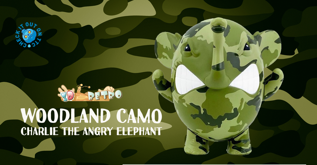 TheToyChronicle's tweet photo. Can you see it? The new Woodland Camo Angry Elephant by #AngelOnce x @3DRetro x @UVDToys! Dropping tonight!
https://t.co/FN4m6n4RIE https://t.co/LoUn1R6SsY