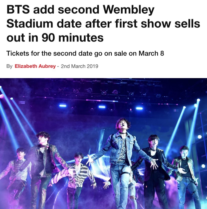bts sold out wembley stadium in 90 minutes making them the only act to do so, a second date was added which also sold out