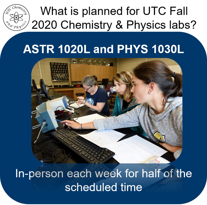 UTC_Chem_Phys's tweet image. Swipe to learn what is planned for our physics labs this fall @utchattanooga students! #mocsmaskup #gomocs