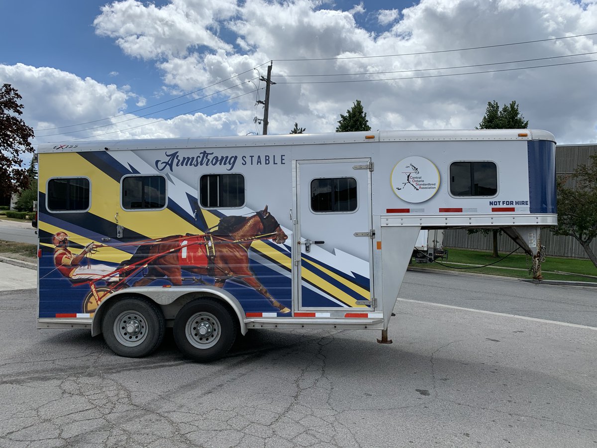 COSATV's tweet image. The Armstrong Stable has unveiled another new COSA trailer wrap. Thanks to Toronto Digital Imaging for the design and installation! #cosatv #trailerwraps #ontarioracing