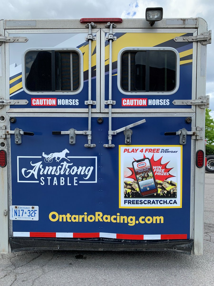 COSATV's tweet image. The Armstrong Stable has unveiled another new COSA trailer wrap. Thanks to Toronto Digital Imaging for the design and installation! #cosatv #trailerwraps #ontarioracing