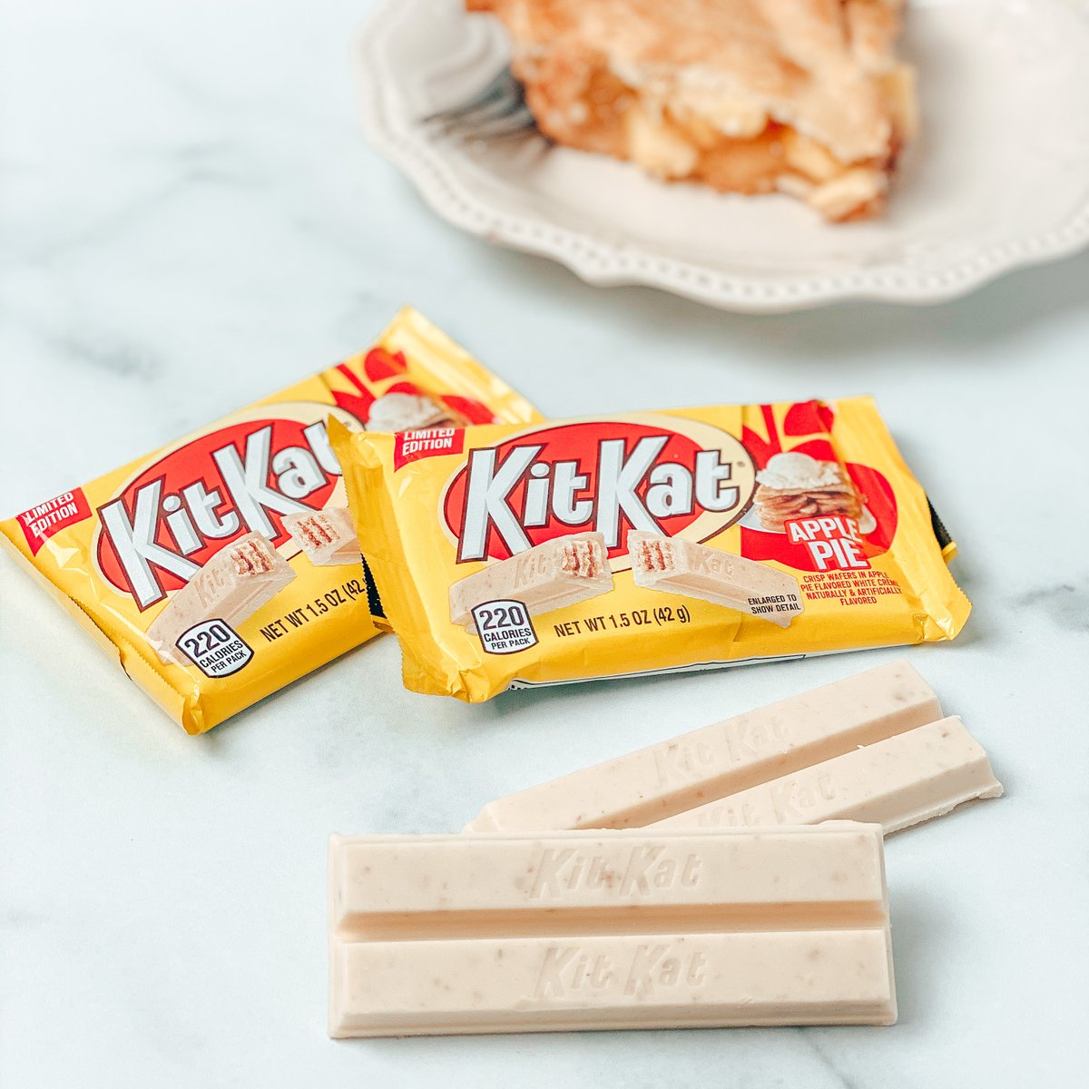 WildlyWander's tweet photo. #AD Guess what I #FoundAtWalmart? How about I break you off a piece of Apple Pie? An #ApplePieKitKat Bar that is! The flavor crisp wafers covered in Apple Pie flavored white crème is amazing. Grab them at @Walmart for a limited time. @kitkat_us https://t.co/NNH4WZswJQ https://t.co/mJzPCiFSZS