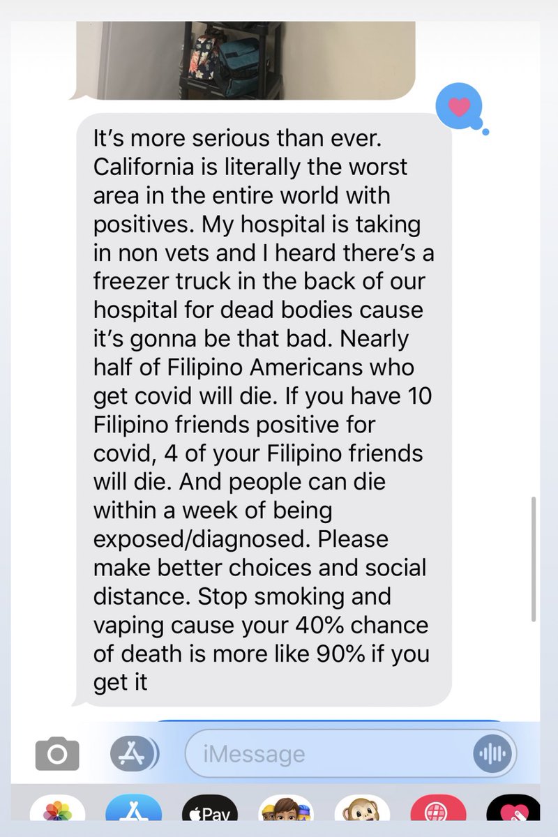 KIILAAKAII's tweet photo. Some of y’all need to hear this, COVID-19 is getting worse. California has the MOST cases in US. My aunts VA hospital now has a freezer truck in the back for dead bodies. Please stay home as much as you can. https://t.co/9UZreGW1vh